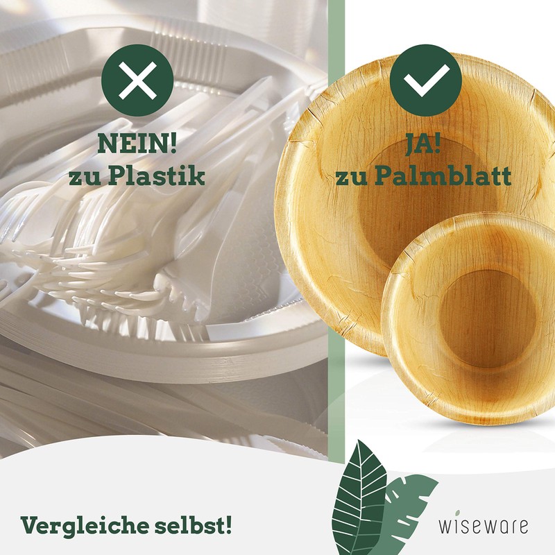 Wiseware Palm Leaf Dip Bowl, Pack of 25 Mini Disposable