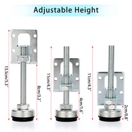 IGNPION Heavy Duty Adjustable Furniture Leveler Feet 4pcs M10 Furniture Leveling Legs for Tables, Shelving Units, Cabinets, Workbench（Up to 8cm）