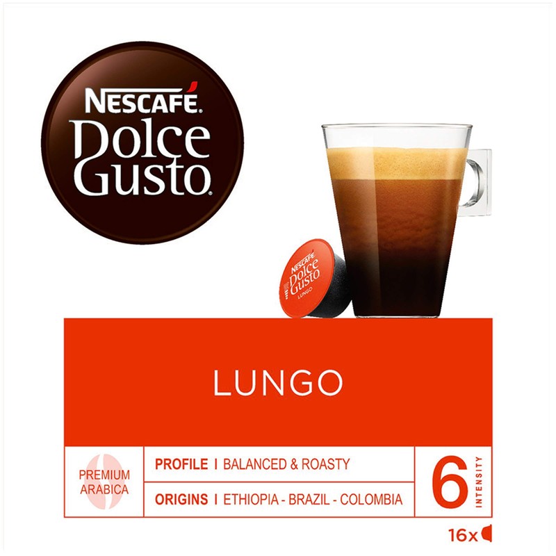 Nescafé Dolce Gusto Lungo Coffee Pods, 16 Capsules