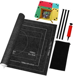 BangShou Jigsaw Mat, Puzzle Roll Mat, Portable Jigroll up to 2000 Pieces Jigsaw Board, Foldable Puzzle Saver Storage Felt Pad with inflatable Pump