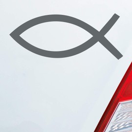 Hellweg Druckerei Car Sticker Church Fish Symbol Jesus God Sticker Rear Window Sticker