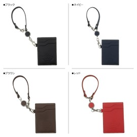 Orobianco Pass Case with Reel Brown OROBIANCO ORHO-010 ID Case Card Holder Commuter Pass Case