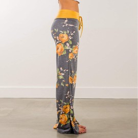 iniber Women's Comfy Pajama Pants Long Casual Drawstring Palazzo Lounge Pants Soft Wide Leg Bottoms