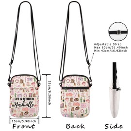 WCGXKO Nashville Travel Gift Life Is Better In Nashville Crossbody Bag Nashville Trip Gift Nashville Souvenir (Nashville Cr CA)