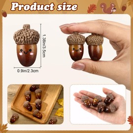 Briwooody 200 Pcs Positive Acorns Gift Bulk Fall Party Favors Resin Fake Acorn Decor Fall Gift for Decorations Family Autumn Harvest Thanksgiving Food Service Coworker Appreciation Staff DIY Craft