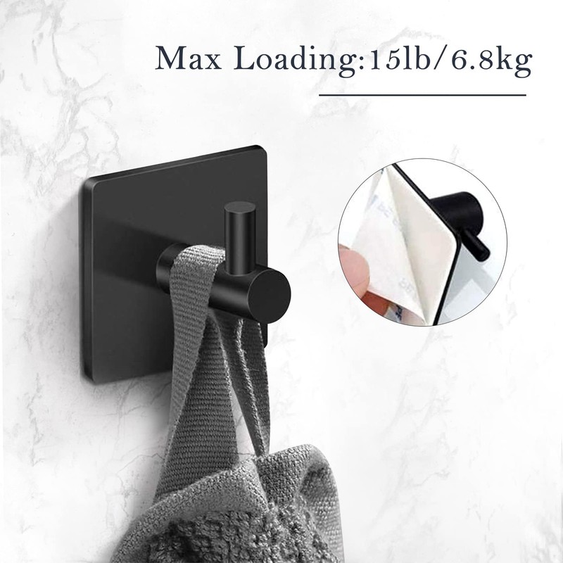 PNWNNH Adhesive Towel Hooks Heavy Duty Stick on Wall Hooks