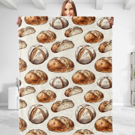 dhakalrlde Funny Bread Blanket - Soft, Comfy, Lightweight, Warm, and Fuzzy Flannel Throw Blanket for Boys and Men - Ideal for Couch, Travel, Bed, Office, and Home Decor - 50x60 in
