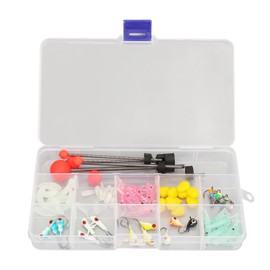 Kids Ice Fishing Combo Portable Stainless Steel EVA Rubber with Rod Spring Rod Tip Soft Bait Corn Grain Hook Kids Winter Fishing Kit for Outdoor