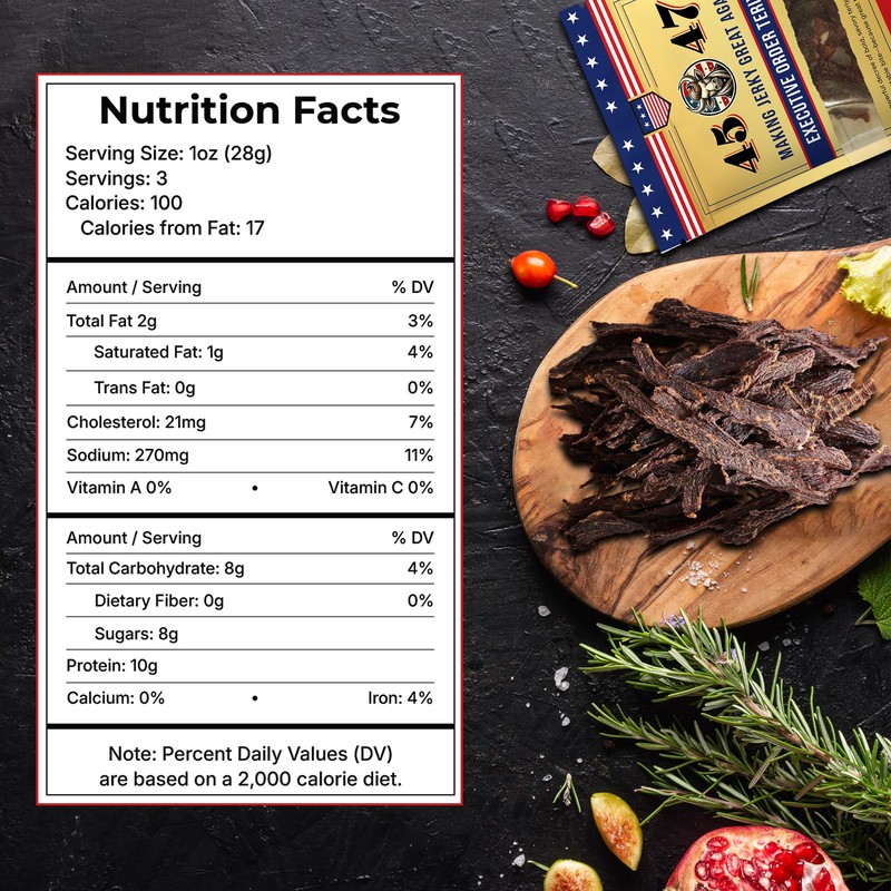 45-47 Beef Jerky – Premium American Made Jerky, 10g Protein