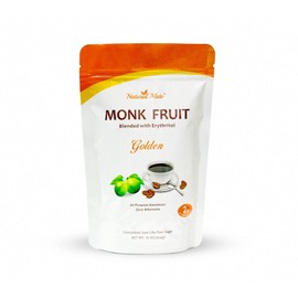 Monk Fruit Zero Calorie Sweetener (2x Sugar Sweet, Golden), 16 oz - Granular Powder Blended with Erythritol - Sweet Natural Alternative to Xylitol and Stevia - Sugar Replacement for Keto, Paleo, Low GI (Pack of 3)