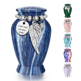 Small Urns for Human Ashes Keepsake 2.85 Inches Mini Urns for Ashes Memorial Small Cremation Urn Ash Keepsake Urns Mini Funeral Burial Decorative Urn for Adult Males Females Pets, Tide Blue
