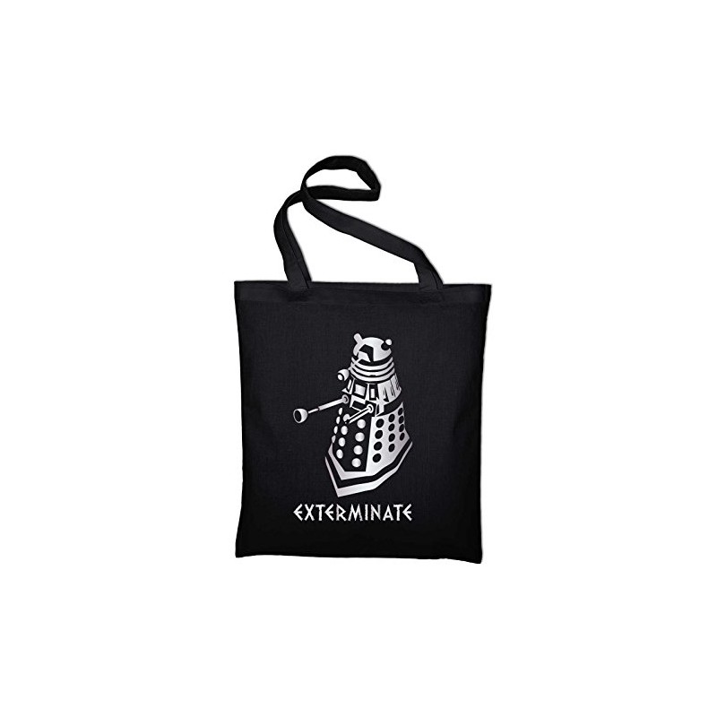 Dalek Exterminate Jute Bag Bag Bag Cotton Bag, BLACK (Black)