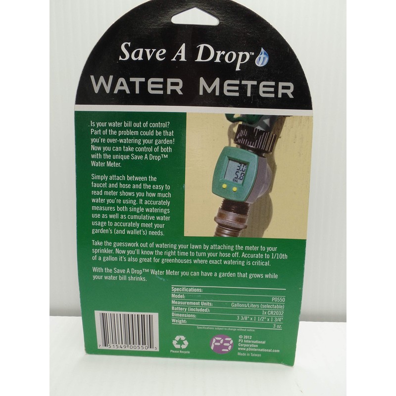 P3 International Water Meter, Save A Drop