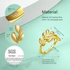 ANNA NUCCI Gold Olive Leaf Adjustable Thumb Rings for Women,