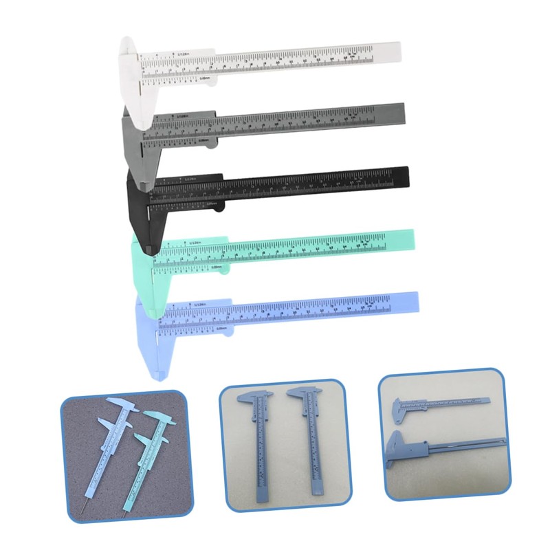 BIUDECO 5pcs Eyebrow Measurement Ruler Double Scale Caliper Brow Ruler