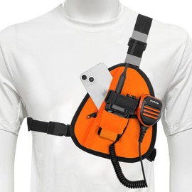 Joy Role Universal Radio Chest Harness Tactical Vest Nylon Military Vest Walkie Talkie Chest rig Pack Pouch Holster for Baofeng UV5R BF888S Motorola Two Way Radio Bag