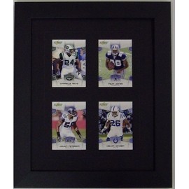 Trading Card Frame for 4 Cards Black Frame with Black (Black Trim) Matting