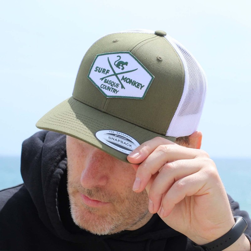 SURF MONKEY Trucker Cap 6P Curved Visor Adjustable Snapback Cap