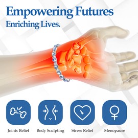 Jecanori Lymphatic Drainage Magnetic Bracelet for Women,Titanium Steel Magnetic Wristbands with Gorgeous Sparkling Love Heart Shape Cubic Zirconia Costume,Brazaletes with Removal Tool&Gift Box