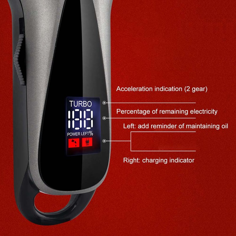SHINON LED Adjustable Hair Clipper Trimmer Haircut Machine Electric Barber
