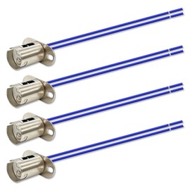 DAMA 1157 BAY15 Bulb Metal Socket Wire Harness Extension Pigtail Connectors for Car Turn Signal Tail Stop Rear Brake Light | Durable Metal Female Pigtail 12 ga. 18 AWG | Pack of 4