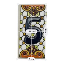 Escanver Numero Talavera Tradicional Residencial Casa Decorativo 15cm