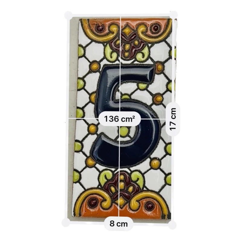 Escanver Numero Talavera Tradicional Residencial Casa Decorativo 15cm