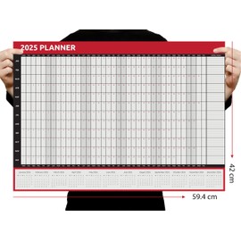 2025 Wall Planner Calendar A2 Size (59.4cm x 42cm) Full Year to View Calendar For Home Office Work School