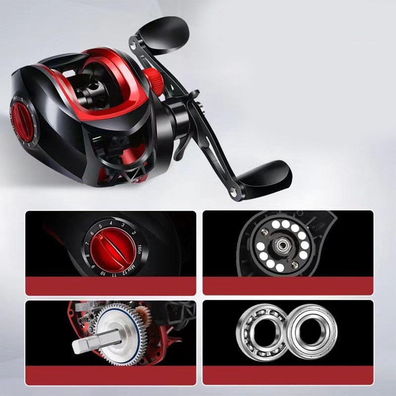 Denash Baitcaster Reel,7.2:1 Gear Ratio,18LB Braking Force,Anti Explosion Line Function