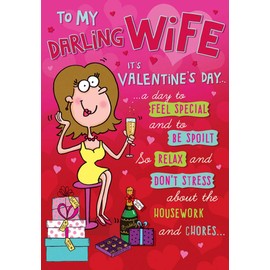 Valentines Card Wife - 9 x 6 inches - Piccadilly Greetings