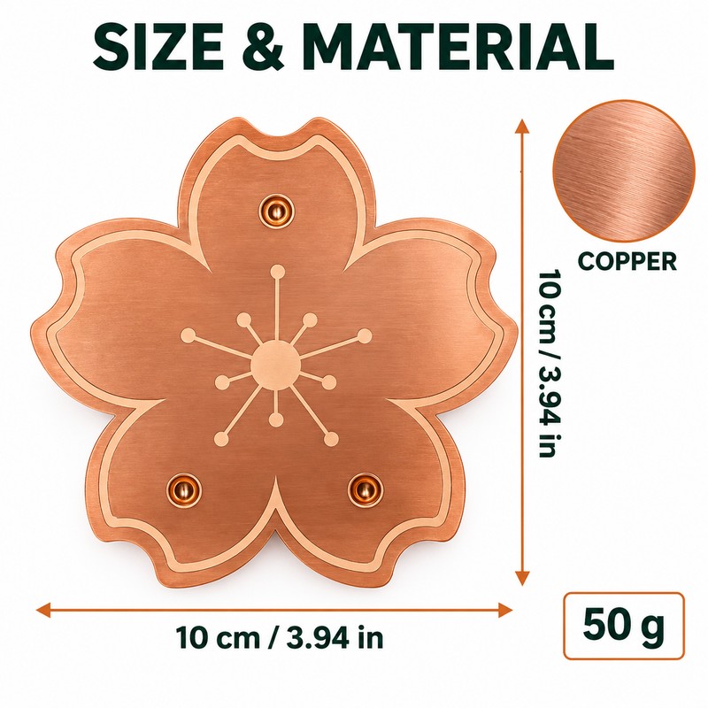 2-Pack Copper Bird Bath Disks with Triple-Point Support, 3.94 Inch