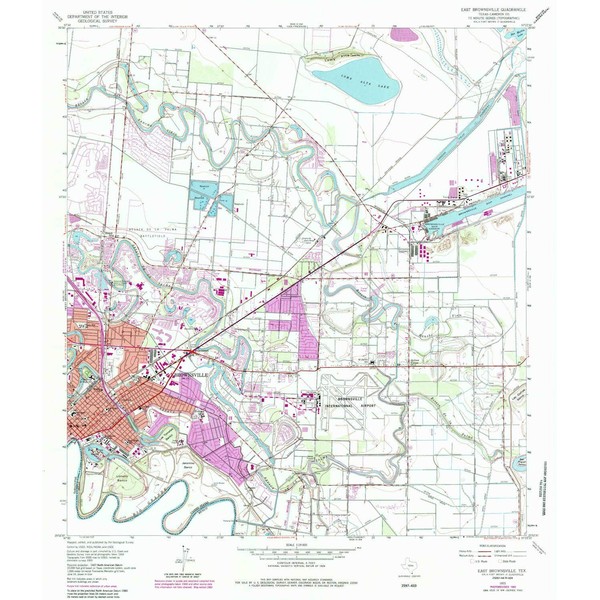YellowMaps East Brownsville TX topo map, 1:24000 Scale, 7.5 X