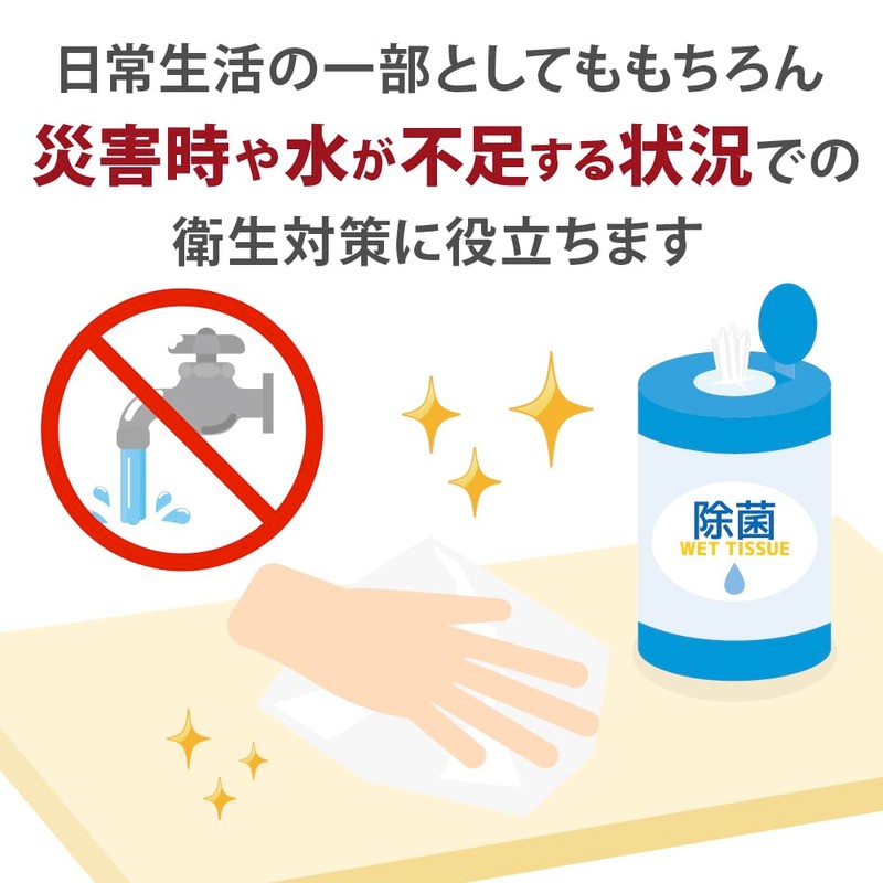 7 days Disaster Preparedness Wet Wipes, 5 Year Storage, Large