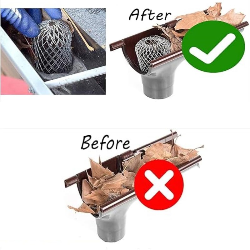 10 Pack Downspouts Gutter Guard Aluminum Filter Strainer, 3 Inch