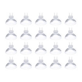 JZK 20 Pieces Aquarium Suction Cup Clips for 4-6mm Aquarium Air Tube, Suction Cup for Aquarium Air Pipe, Clear Air Hose Holder