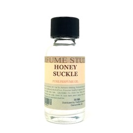 Honey Suckle Perfume Oil for Perfume Making, Personal Body Oil, Soap, Candle Making & Incense; Splash-On Clear Glass Bottle. Premium Quality Undiluted & Alcohol Free (1oz, Honey Suckle Fragrance Oil)