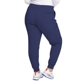 Cherokee Infinity Women Scrubs Pant for Nurse Mid Rise Jogger CK080AP, L Petite, Navy - Large Petite,Navy