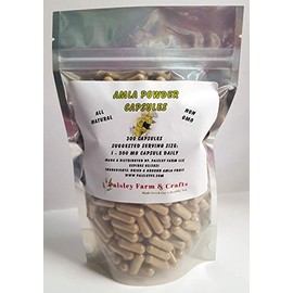 Amla Capsules - Variety Pk Sizes - Made Fresh On Demand! (300)