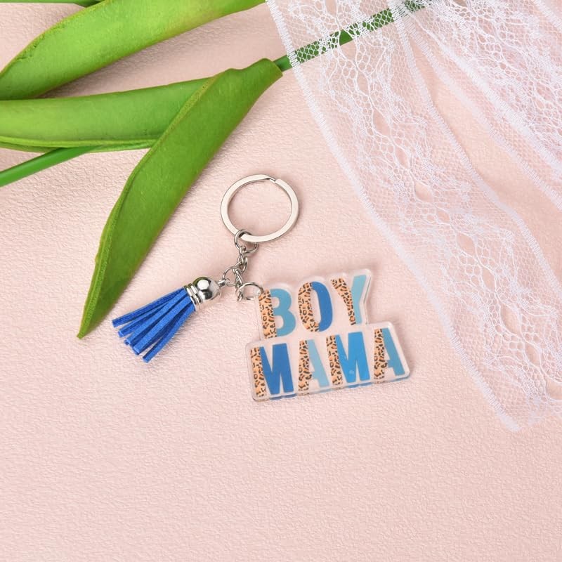 Boy Mama Keychain for Women Mom Mother's Day Gifts for