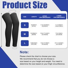 Cptoion 3 Pairs Leg Sleeves,Kids Long Compression Leg Sleeves,Full Length Leg Sleeves UV Protection,Non Slip Basketball Leg Sleeve for Youth Boy Girl Sport Running (Black, White, Gray) (Medium)