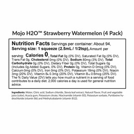 BioTrust Mojo H2O Natural Water Enhancer Drops, B Vitamins and Electrolytes, Sugar-Free, Zero Calories, Naturally Flavored & Sweetened (Strawberry Watermelon, 4 pk)