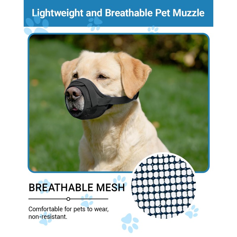 Dog Muzzle 2 Pack, Soft Mesh Breathable Muzzles for Small