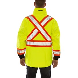 Tingley Standard Icon X-Back High Visibility Jacket with Detachable Hood, Fluorescent Yellow Green/Black, 3X-Large