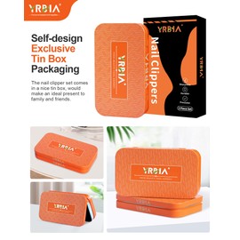 Nail Clippers with Glass Nail File, YRBIA Ultra Sharp Nail Clipper Set, Professional Fingernail & Toenail Clippers Nail Cutter for Men and Women (Black_Exclusive Tin Box)