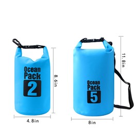 Bear Outdoor Dry Sack/Waterproof Bag for Boating, Kayaking, Hiking, Snowboarding, Camping, Rafting, Fishing and Backpacking (Blue, 2L)