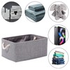 PWVMWM Fabric Grey Storage Boxes with Handles, Small Grey Storage