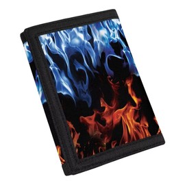 Coldinair Kids Wallets for Boys - Fire Flame Trifold Coin Bag, Toddler Canvas Outdoor Sport Wallet for Ages 4-18