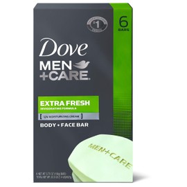 Dove Men+Care Body and Face Bar to Clean and Hydrate Skin Extra Fresh Body and Facial Cleanser More Moisturizing Than Bar Soap 3.75 oz 6 Bars