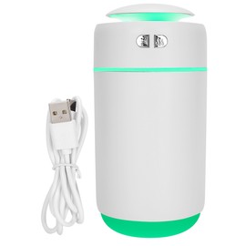 Mini Air Humidifier USB Charging Desktop Humidifier with 7 Color Light for Car Home (White)