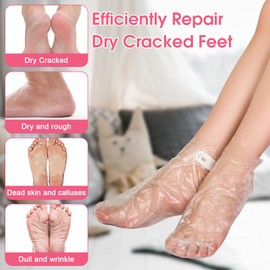 XANGNIER 100 Pairs Disposable Moisturizing Socks for Dry Cracked Feet Women,Foot Gloves for Moisturizing,Plastic Foot Covers for Feet,Moisturizing Foot Mask Exfoliating Disposable Pedicure Socks